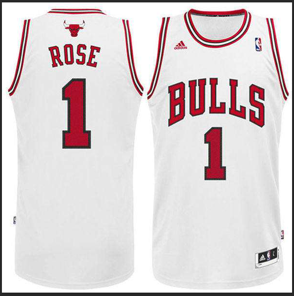 Men NBA Chicago Bulls 1 Rose white Game Nike Jerseys